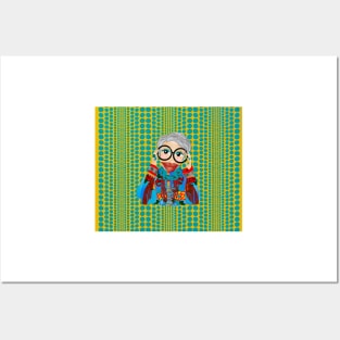 A chic Turquoise Iris Apfel inspired Items Posters and Art